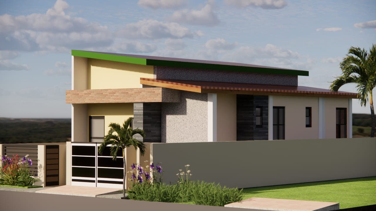 Saphir 1 villa, three-quarter view